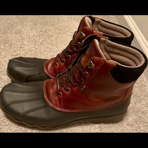 Sperry Mens Avenue Duck Boots, Brown, Rain boots.
